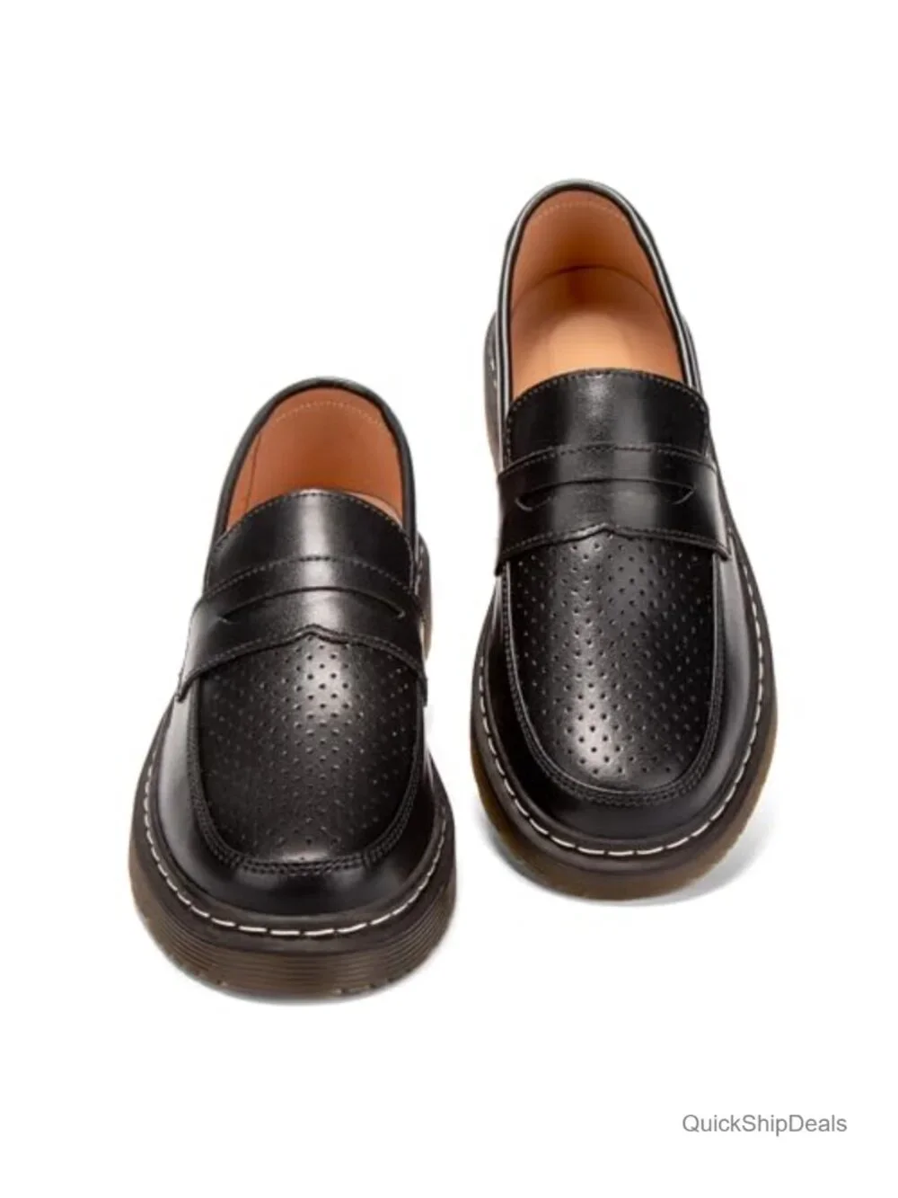 Women's Leather Penny Loafers with Memory Foam Arch Support